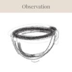 Level 1 - observation drawing of a simple cup in black and white charcoal.