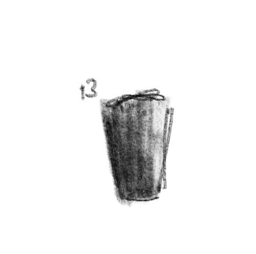 a black and white charcoal sketch of #13 of 20 views for drawing a coffee cup