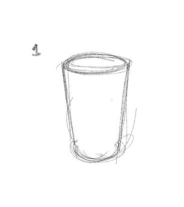 sketch of cup #1 for 20 views drawing exercise