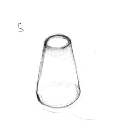 sketch of cup #5 for 20 views drawing exercise