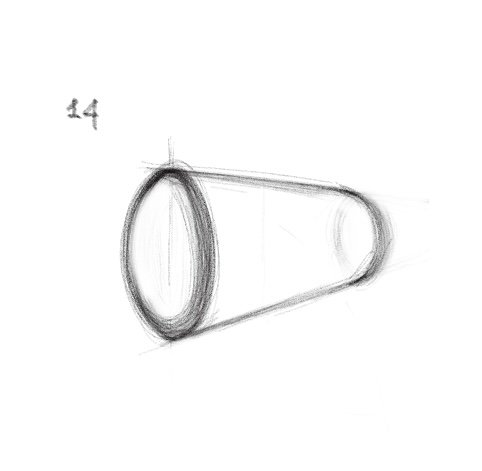 sketch of cup #14 for 20 views drawing exercise