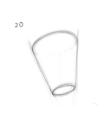 sketch of cup #20 for 20 views drawing exercise